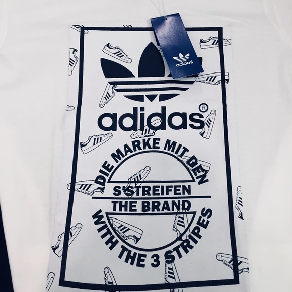 🚨NWT🚨 WHITE ADIDAS TREFOIL TEE SHIRT - Picture 6 of 6